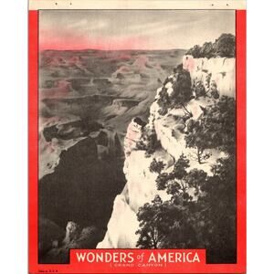 Vintage Litho Art Print Grand Canyon Wonders of America Series